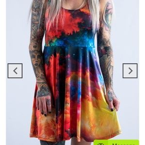 Galaxy flowy racer back dress
